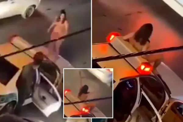 Shocking Protest in Iran! Woman Strips Naked, Stands on Police Car Against Hijab Law