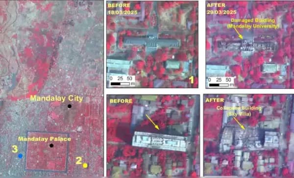 Myanmar Earthquake Aftermath: ISRO Satellite Images Reveal Devastation – Bridges Collapsed, University Destroyed