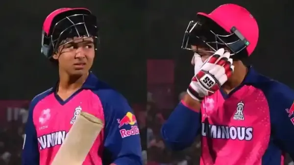 14-Year-Old Vaibhav Suryavanshi Smashes Six on Debut, Breaks Down After Dismissal