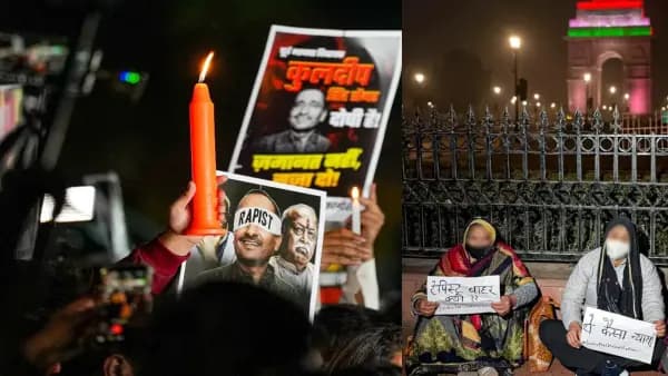 Youth Congress protests Kuldeep Sengar bail with candle march for Unnao victim