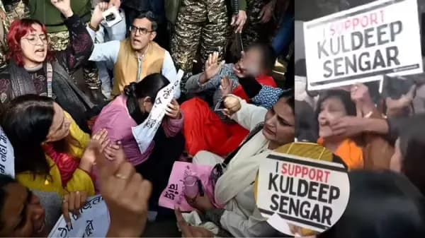 Opposition protests Kuldeep Sengar bail as placard support sparks outrage